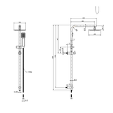 Abey Gareth Ashton Arch Rail and Shower Two In One Shower System - Brushed Brass